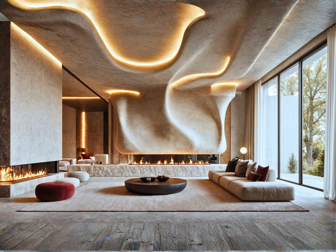 風と地層がワインを育てる｜Terroir-Inspired Luxury Living Room