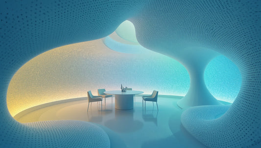 ポップ・グレープドーム｜クールグラデーションの没入ダイニング空間