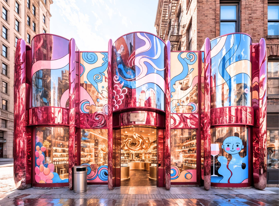 ポップアートが街にひらくワイン建築ファサード